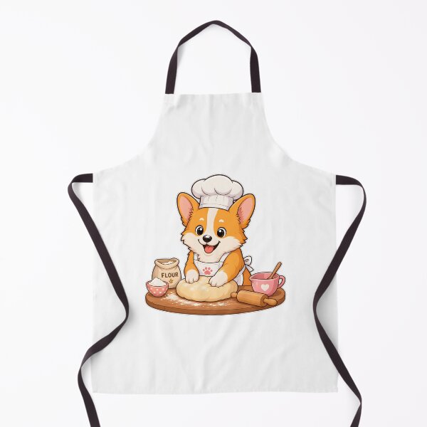 Item preview, Cute Corgi Chef Baking Fresh Bread Dough designed and sold by Kaikab007.
