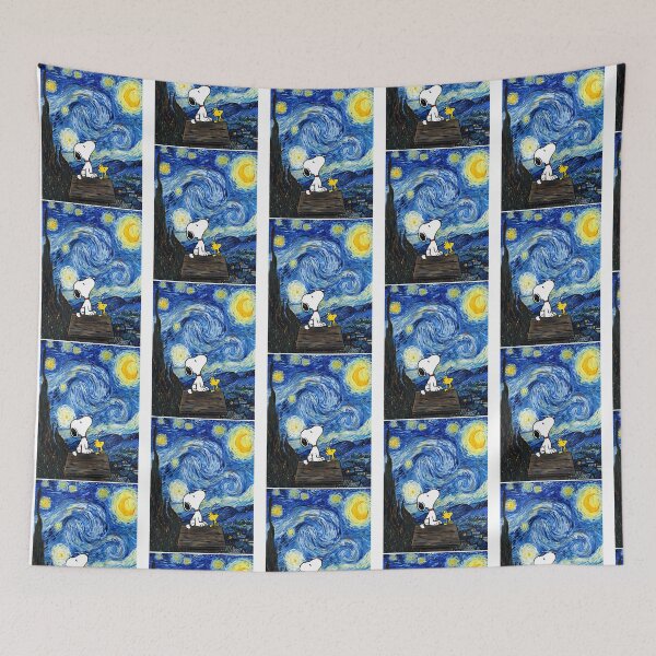 Item preview, Snoopy Starry Night Starry Sky Whimsical Van Gogh Art 2 designed and sold by harlynkeyse.