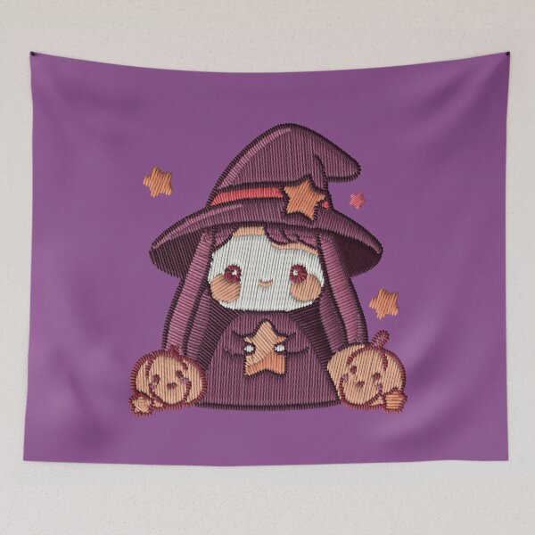 Item preview, Kawaii Witch Girl Halloween Embroidery Patch Sticker designed and sold by · GAMING SOUL ·.