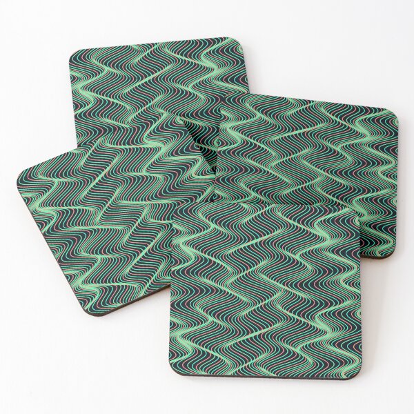 Item preview, Mint Green and Coral Wavy Contour Pattern designed and sold by GraphyLab.