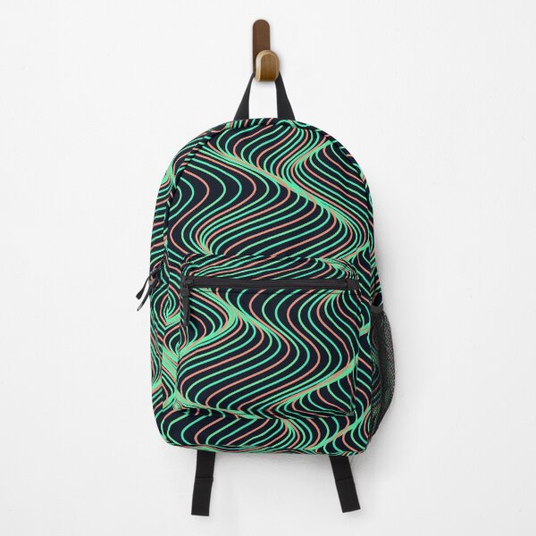 Item preview, Mint Green and Coral Wavy Contour Pattern designed and sold by GraphyLab.