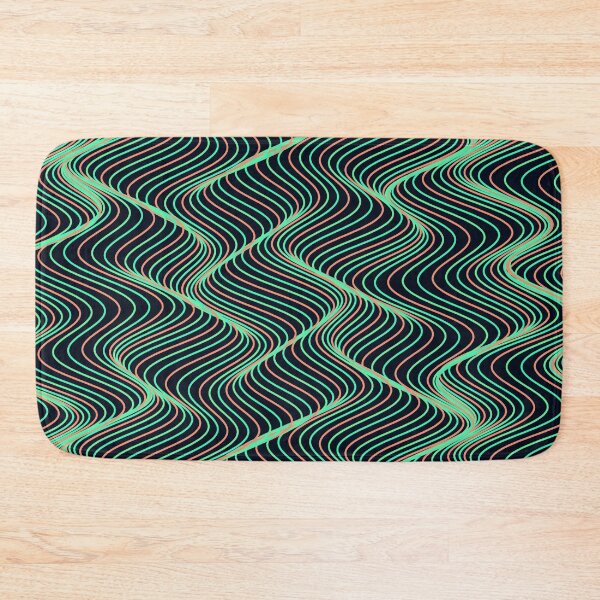 Item preview, Mint Green and Coral Wavy Contour Pattern designed and sold by GraphyLab.