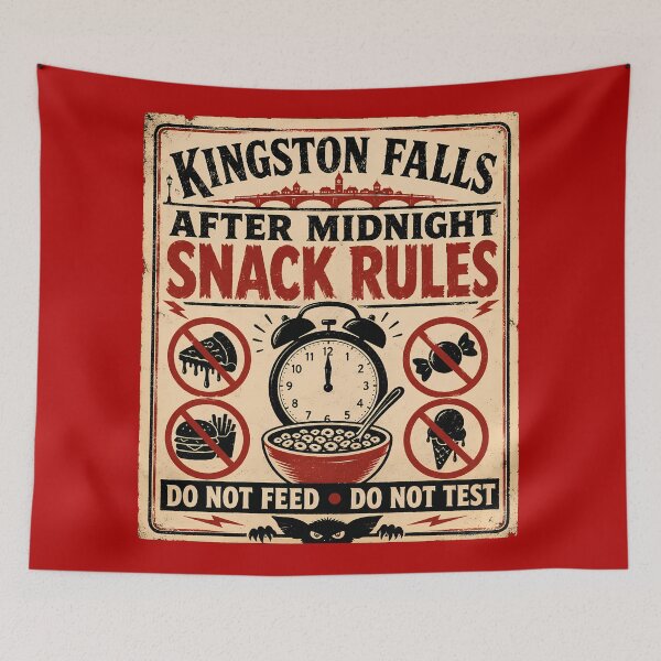 Item preview, Kingston Falls After Midnight Snack Rules Poster designed and sold by agearb.