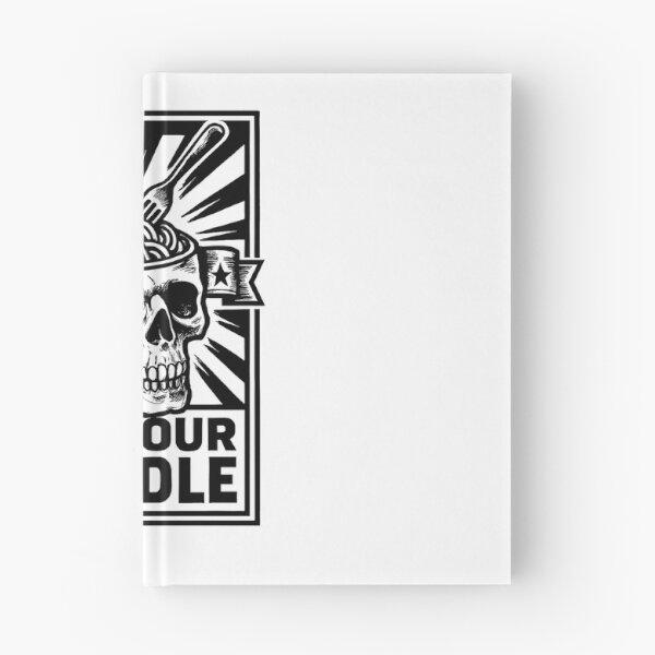 Item preview, Use Your Noodle Skull Noodle Bowl Linocut Illustration designed and sold by DelmerMraz.