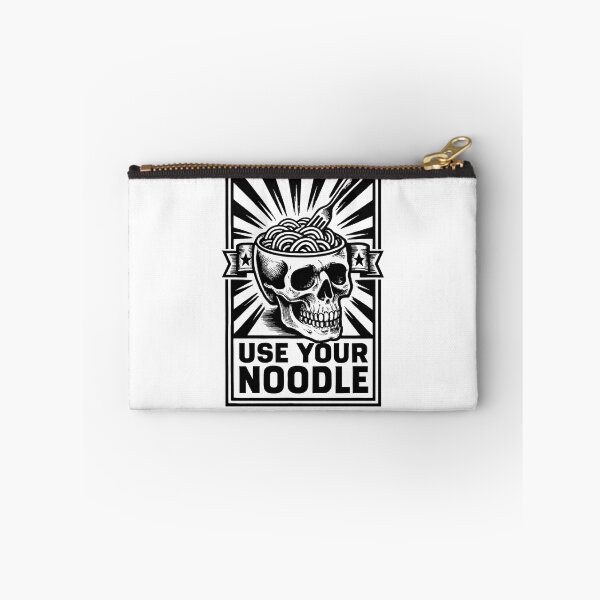 Item preview, Use Your Noodle Skull Noodle Bowl Linocut Illustration designed and sold by DelmerMraz.