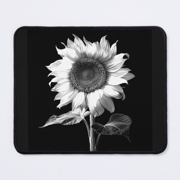 Item preview, Sunflower Portrait Elegant Monochrome Botanical Floral Art designed and sold by inkoutninja.