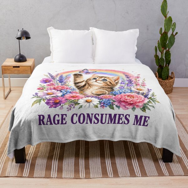 Item preview, Cute Cat Rage Consumes Me Funny Sarcastic designed and sold by Randomera.