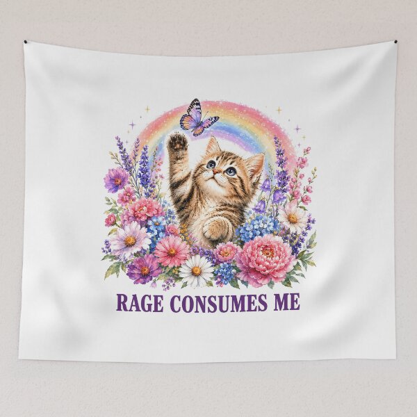 Item preview, Cute Cat Rage Consumes Me Funny Sarcastic designed and sold by Randomera.