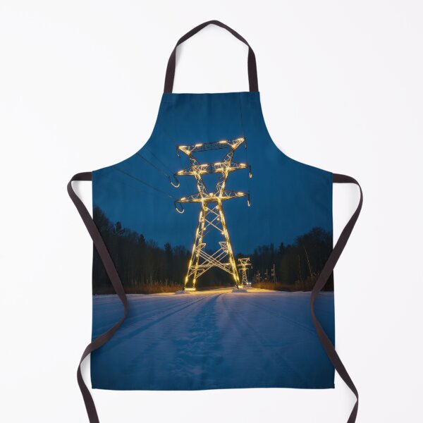 Item preview, Glowing Electricity Pylon in Winter | Atmospheric Night Landscape designed and sold by Pylon-Bureau.