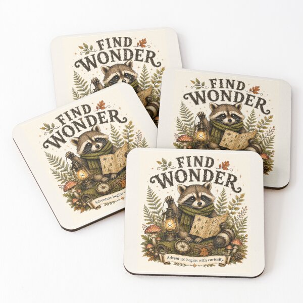 Item preview, Find Wonder Raccoon | Cozy Woodland Vintage Art designed and sold by TinyHeroLab.