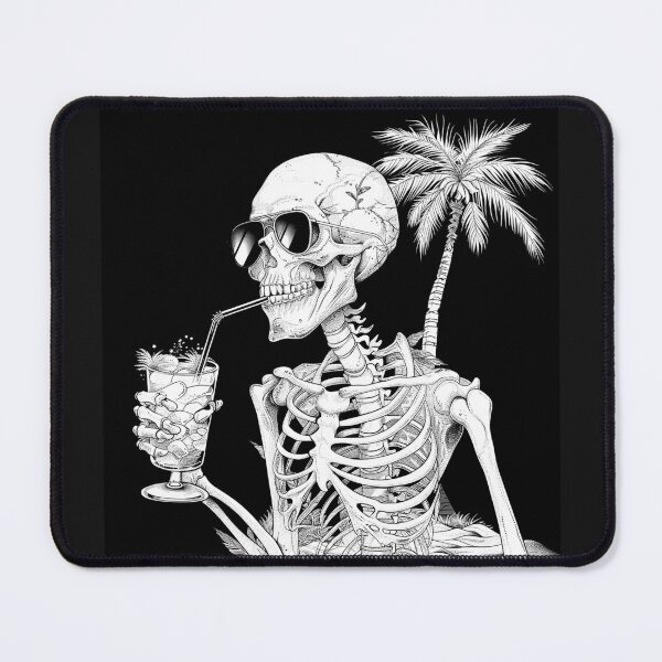 Item preview, Skeleton Summer Vacation with Tropical Drink Funny Beach Art designed and sold by inkoutninja.