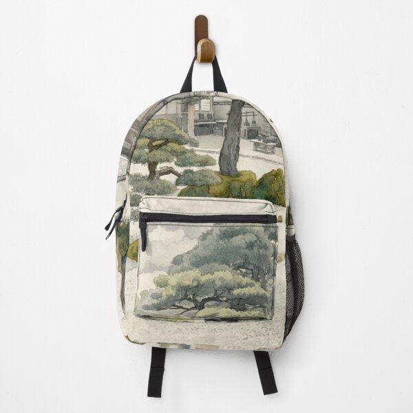 Item preview, Sitting Quietly in a Japanese Garden Watercolor Painting designed and sold by Old Barn Studios.