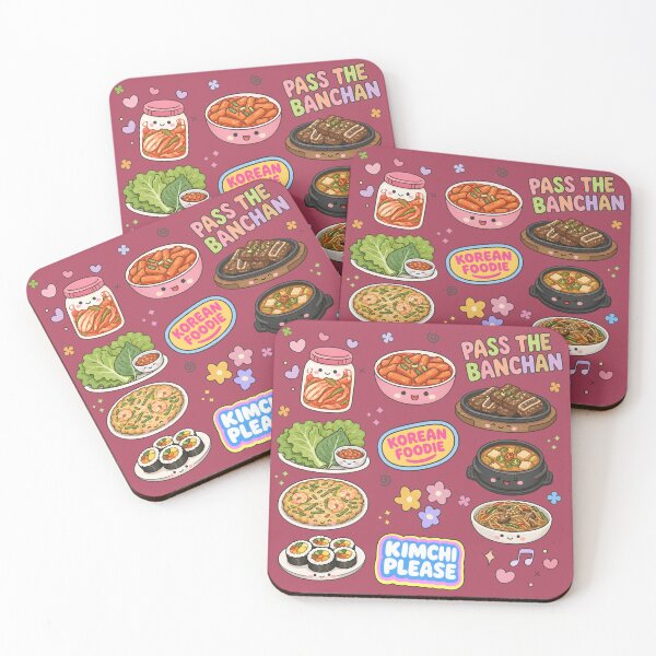 Item preview, Korean Food Cute Collage Pastel Seamless Pattern designed and sold by HowToCanadian.