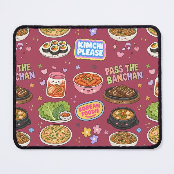 Item preview, Korean Food Cute Collage Pastel Seamless Pattern designed and sold by HowToCanadian.