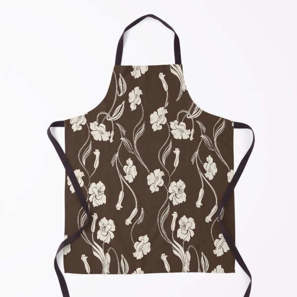Item preview, Chocolate Brown Minimalist Floral Vine Pattern designed and sold by Aniko Tulipan.