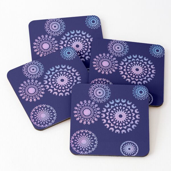 Item preview, Simple Stenciled Mandalas on Dark Blue  designed and sold by JaygiesDesign.