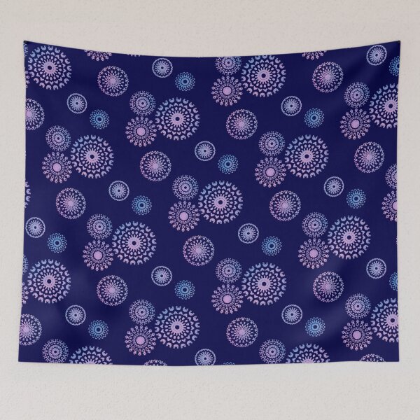 Item preview, Simple Stenciled Mandalas on Dark Blue designed and sold by JaygiesDesign.