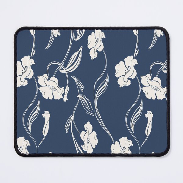 Item preview, Navy Blue Minimalist Floral Vine Pattern designed and sold by Aniko Tulipan.