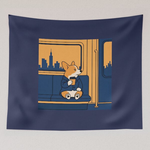 Item preview, Morning Commute Corgi designed and sold by ManggaeJM.