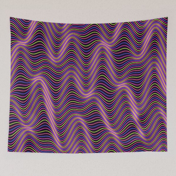 Item preview, Vibrant Neon Wavy Contour Line Pattern designed and sold by GraphyLab.