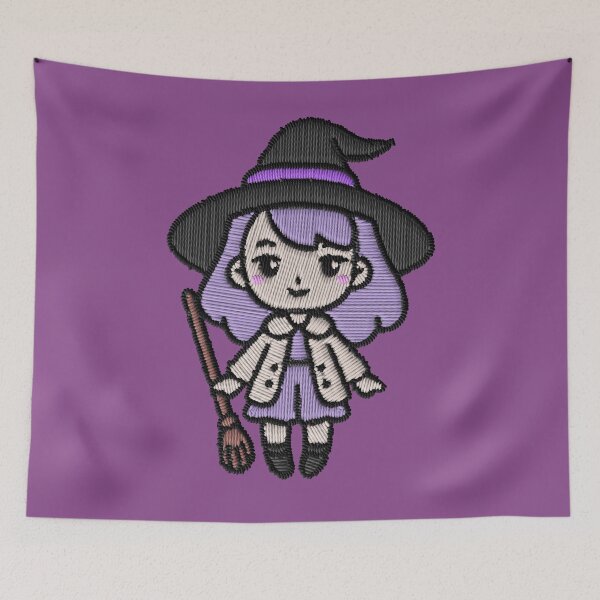 Item preview, Kawaii Purple Witch Girl Embroidery Patch Sticker – Kids designed and sold by · GAMING SOUL ·.