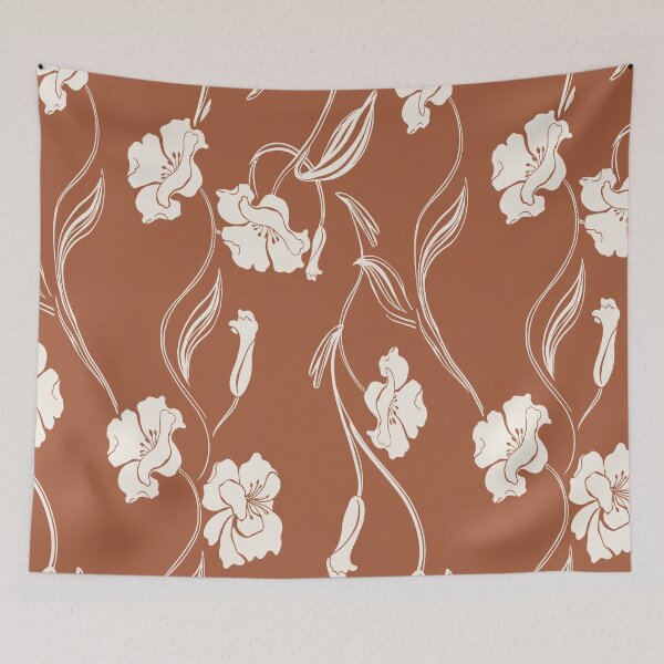 Item preview, Terracotta Minimalist Floral Vine Pattern designed and sold by Aniko Tulipan.
