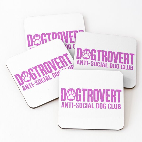 Item preview, Dogtrovert Anti-Social Dog Club - Pink Distressed Paw Typography designed and sold by Neurospicy Trolls.