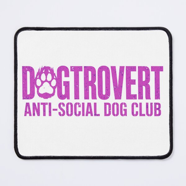 Item preview, Dogtrovert Anti-Social Dog Club - Pink Distressed Paw Typography designed and sold by Neurospicy Trolls.