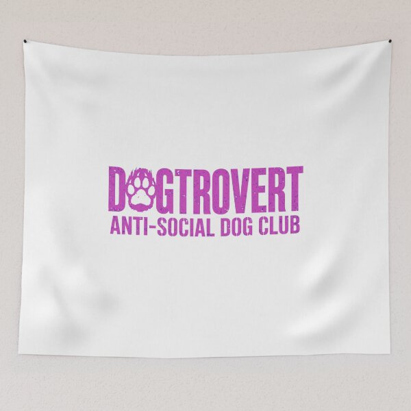 Item preview, Dogtrovert Anti-Social Dog Club - Pink Distressed Paw Typography designed and sold by Neurospicy Trolls.