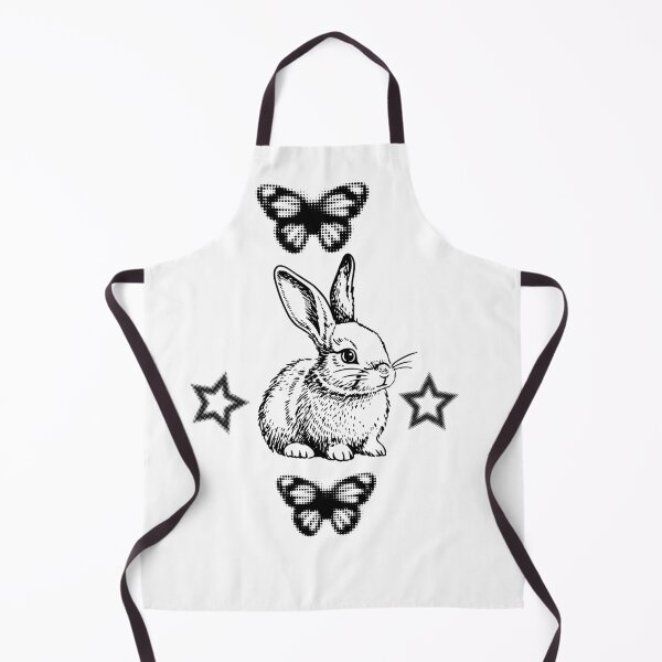 Item preview, Y2K Vintage Bunny Butterfly Line Art designed and sold by DearBunnyArt.