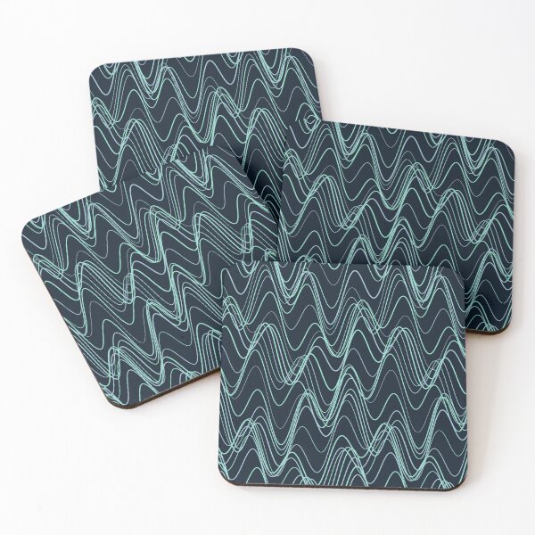 Item preview, Abstract Dark Teal Wavy Line Pattern designed and sold by GraphyLab.