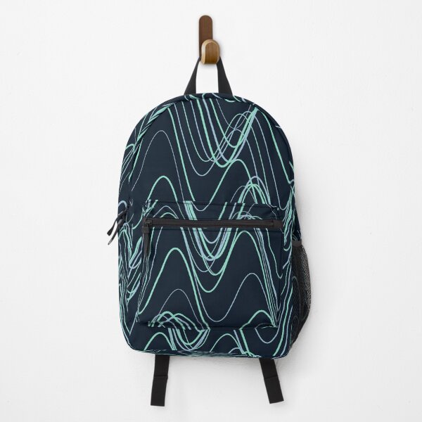 Item preview, Abstract Dark Teal Wavy Line Pattern designed and sold by GraphyLab.
