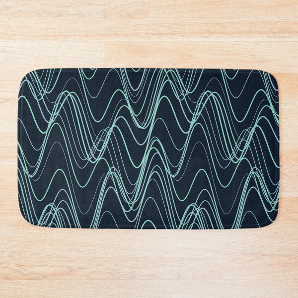 Item preview, Abstract Dark Teal Wavy Line Pattern designed and sold by GraphyLab.