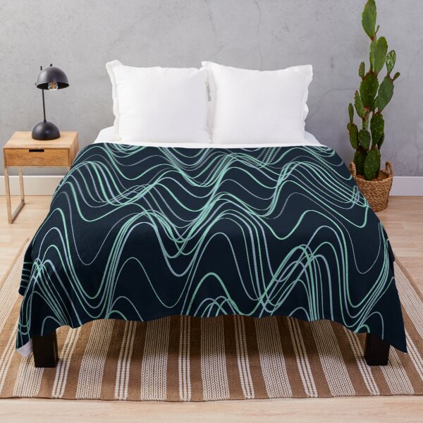 Item preview, Abstract Dark Teal Wavy Line Pattern designed and sold by GraphyLab.