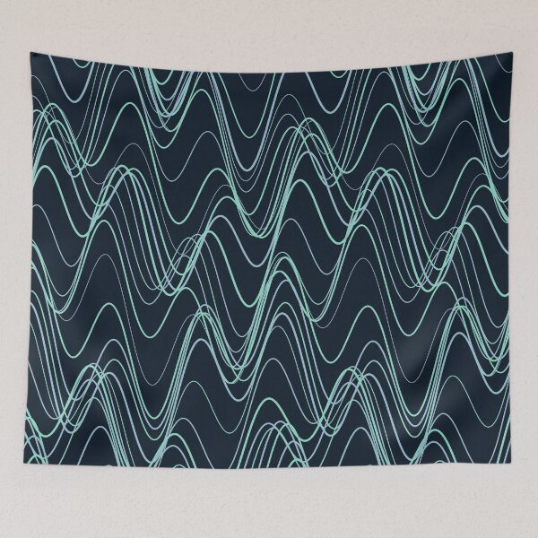 Item preview, Abstract Dark Teal Wavy Line Pattern designed and sold by GraphyLab.
