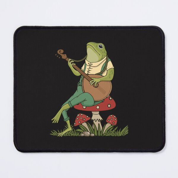 Item preview, Cottagecore Frog Playing Banjo Woodland Mushroom Vintage Animal Art designed and sold by kiralynstration.
