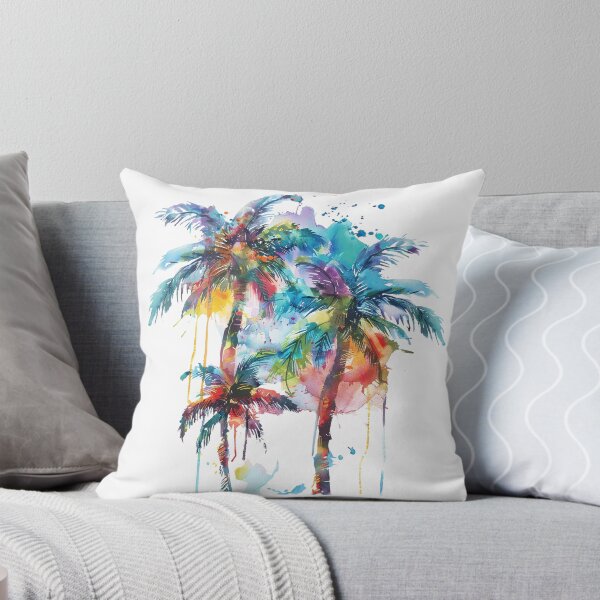 Item preview, Watercolor Tropical Palm Trees | Abstract Beach Paradise Art designed and sold by Awarrie.