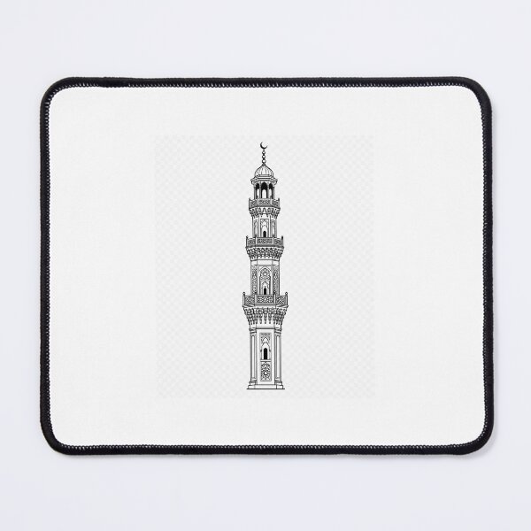 Item preview, Mamluk Minaret | Historic Cairo Islamic Architecture | Black and White Vector designed and sold by DesertInkArt.