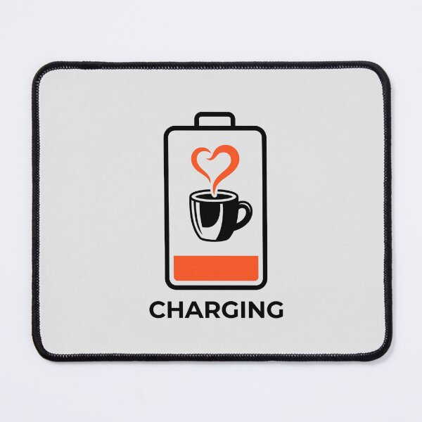 Item preview, Social Battery Charging Neon Orange Coffee Sticker designed and sold by Mr-wow.