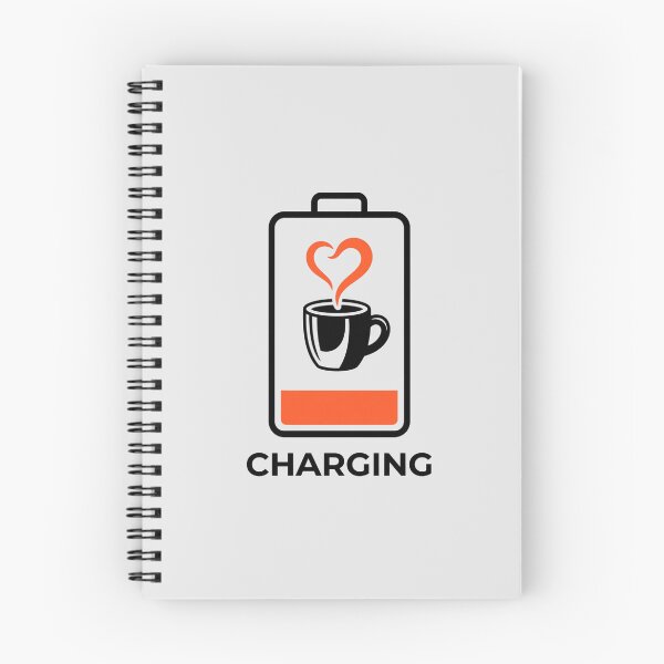 Item preview, Social Battery Charging Neon Orange Coffee Sticker designed and sold by Mr-wow.