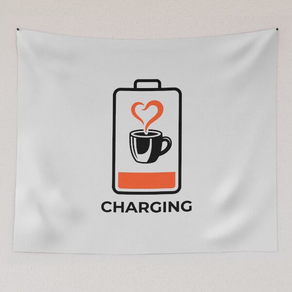 Item preview, Social Battery Charging Neon Orange Coffee Sticker designed and sold by Mr-wow.