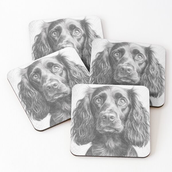 Item preview, Working Cocker Spaniel Pencil Sketch – Black and White Dog Art Portrait designed and sold by Leon Woods Pencil Art.