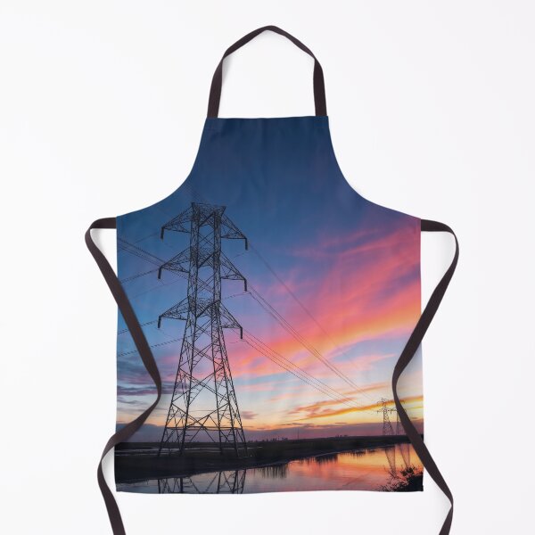Item preview, Electricity Pylon at Sunset Over Reflective Water designed and sold by Pylon-Bureau.