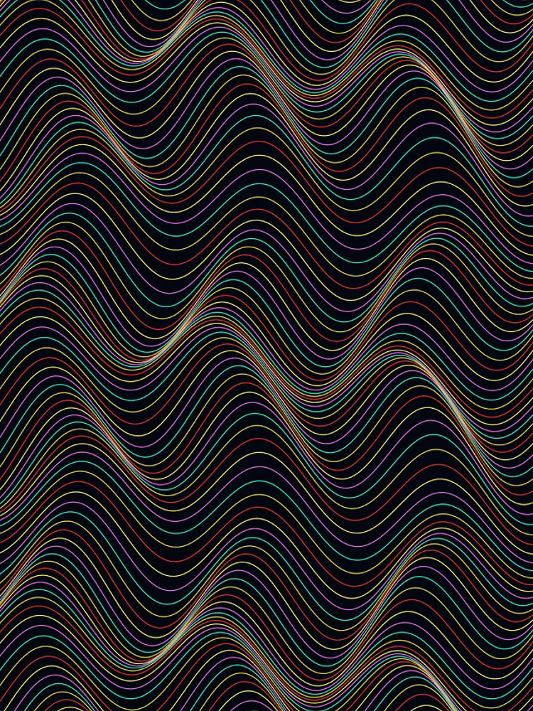 Thumbnail 4 of 4, iPhone Case, Abstract Multicolor Neon Wavy Contour Pattern designed and sold by GraphyLab.