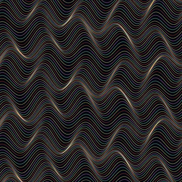 Artwork thumbnail, Abstract Multicolor Neon Wavy Contour Pattern by GraphyLab