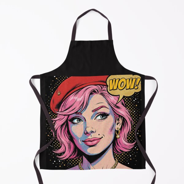 Item preview, WOW Girl with Red Beret - Pop Art Pink Hair Comic designed and sold by MAISON SYLVIE.