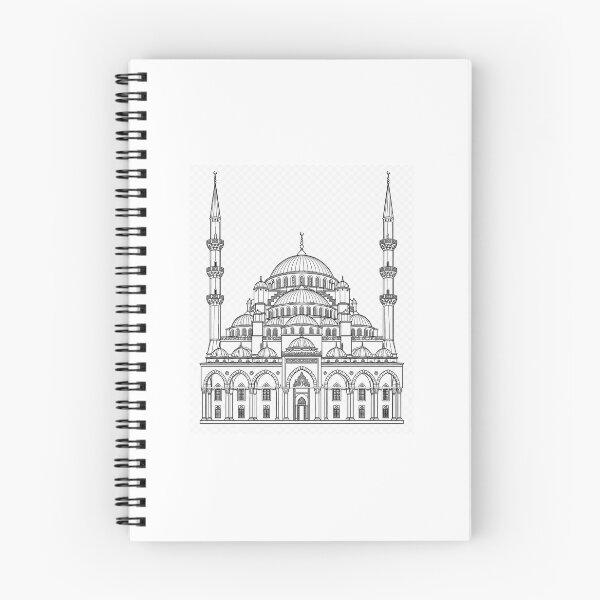 Item preview, Ottoman Imperial Mosque | Istanbul Islamic Architecture | Black and White Vector designed and sold by DesertInkArt.