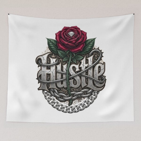 Item preview, Hustle Diamond Rose & Chain designed and sold by INKRebelGraphic.