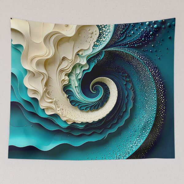 Item preview, Elegant Swirling Formations of Blue and White designed and sold by Vicky Brago-Mitchell®.