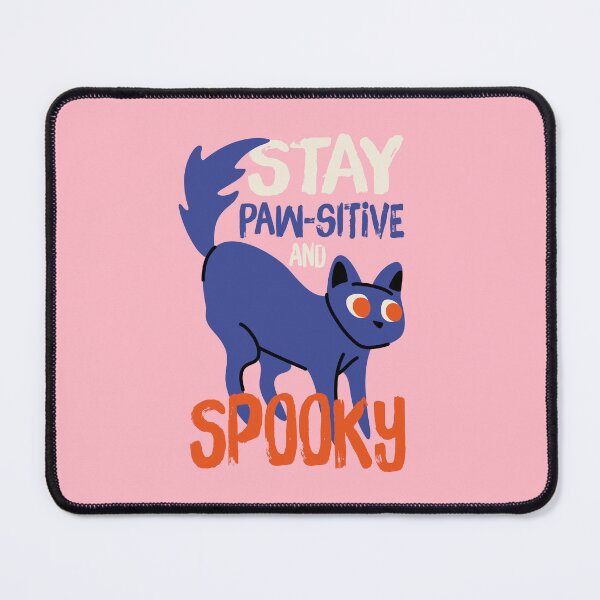 Item preview, Cute Black Cat Stay Pawsitive and Spooky Halloween designed and sold by Panna Limon Store.